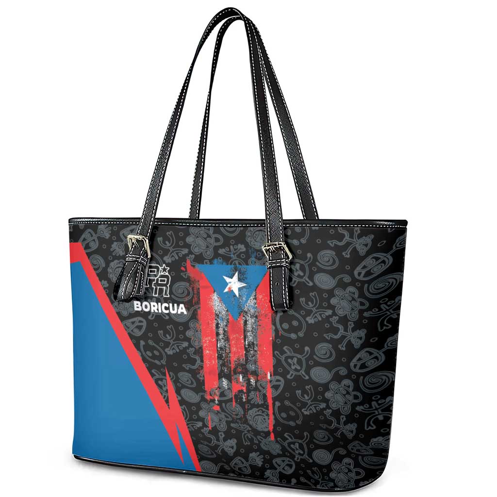 Puerto Rico Leather Tote Bag Boricua PR Flag Style