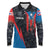 Puerto Rico Long Sleeve Polo Shirt Boricua PR Flag Style