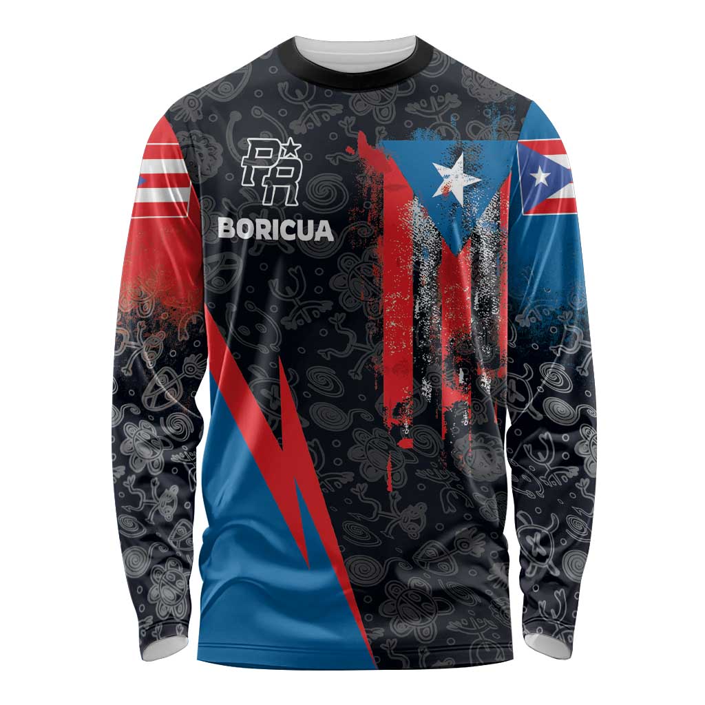 Puerto Rico Long Sleeve Shirt Boricua PR Flag Style