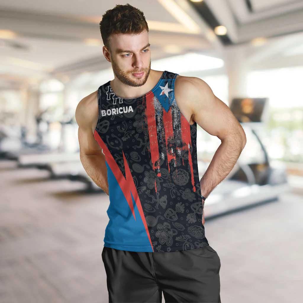 Puerto Rico Men Tank Top Boricua PR Flag Style
