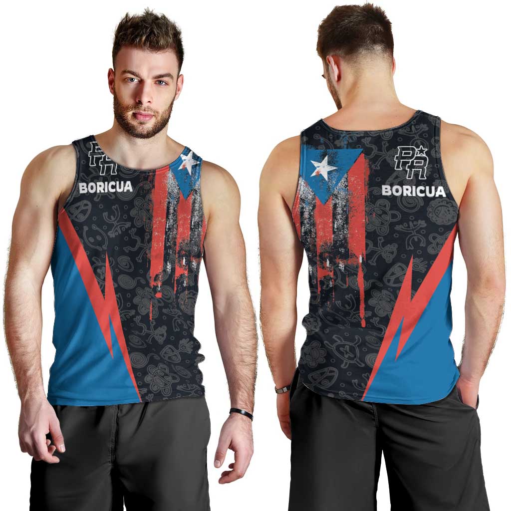 Puerto Rico Men Tank Top Boricua PR Flag Style