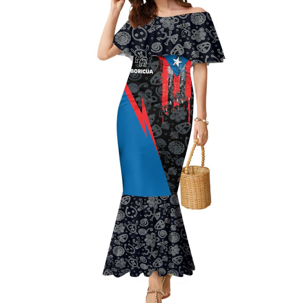 Puerto Rico Mermaid Dress Boricua PR Flag Style