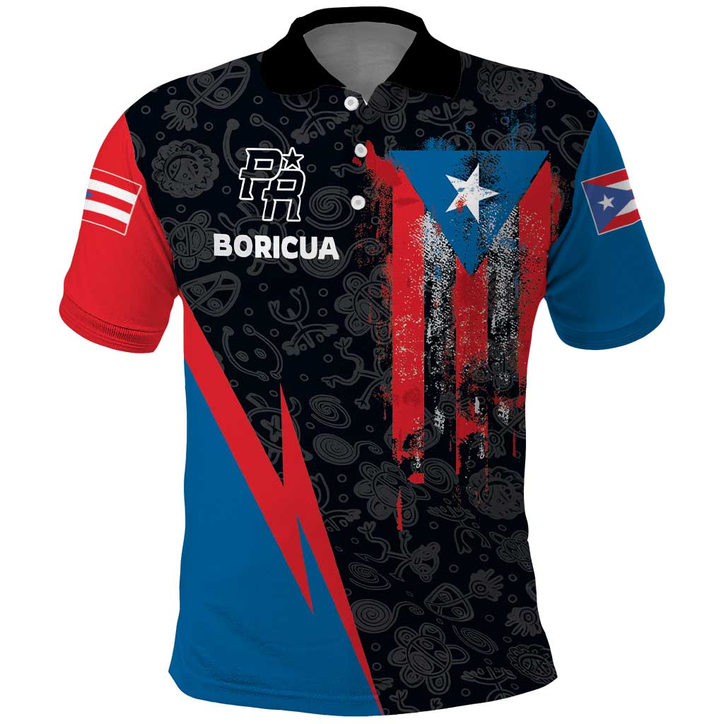 Puerto Rico Polo Shirt Boricua PR Flag Style