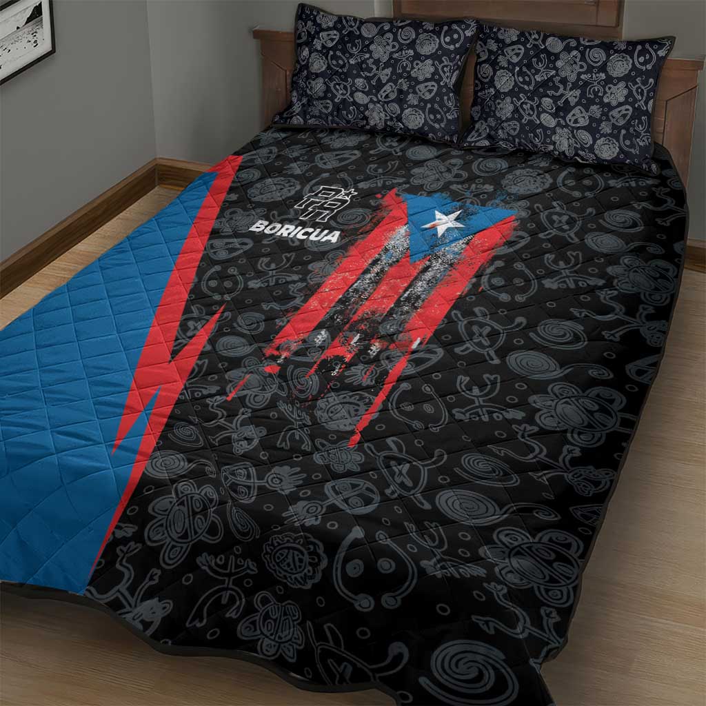Puerto Rico Quilt Bed Set Boricua PR Flag Style