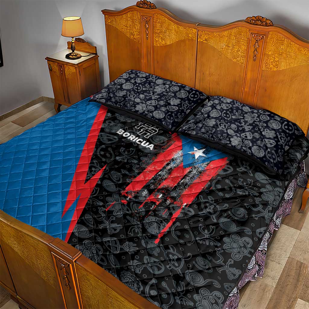 Puerto Rico Quilt Bed Set Boricua PR Flag Style