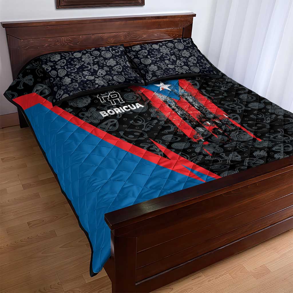Puerto Rico Quilt Bed Set Boricua PR Flag Style