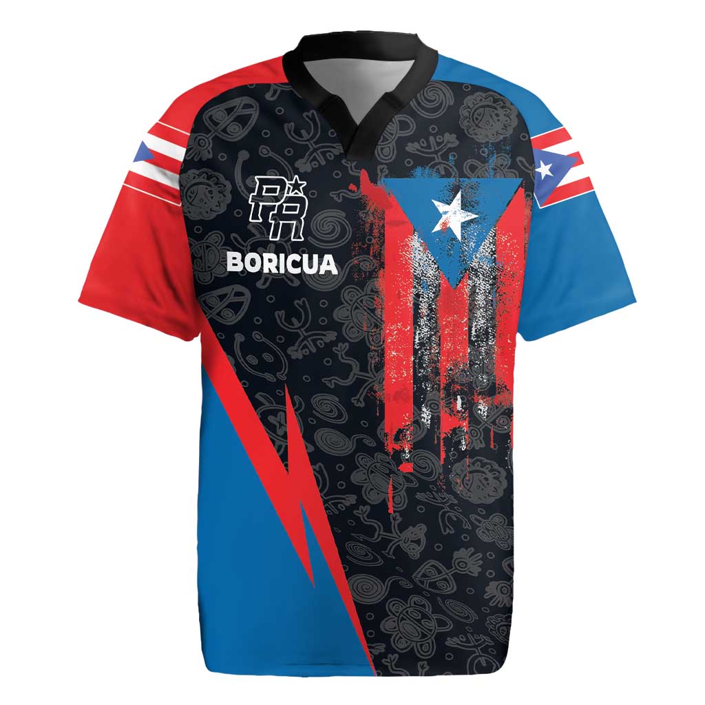 Puerto Rico Rugby Jersey Boricua PR Flag Style
