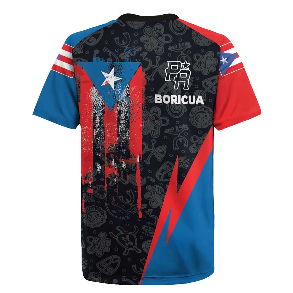 Puerto Rico Rugby Jersey Boricua PR Flag Style