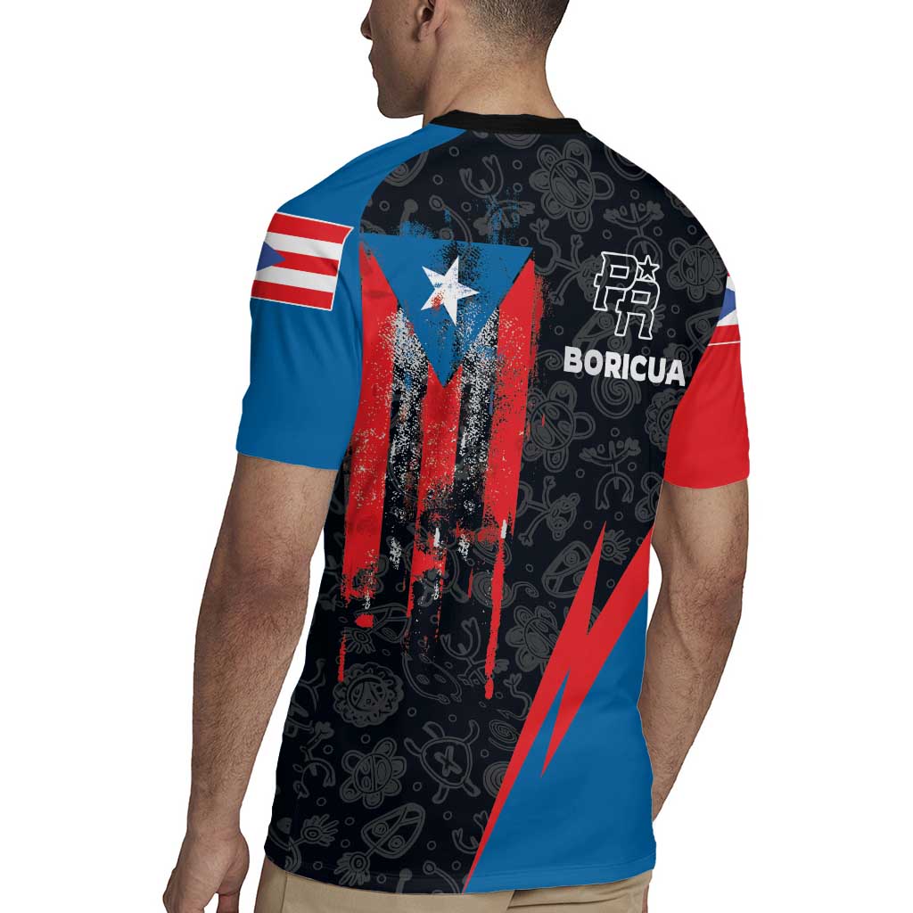 Puerto Rico Rugby Jersey Boricua PR Flag Style
