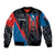 Puerto Rico Sleeve Zip Bomber Jacket Boricua PR Flag Style