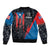 Puerto Rico Sleeve Zip Bomber Jacket Boricua PR Flag Style