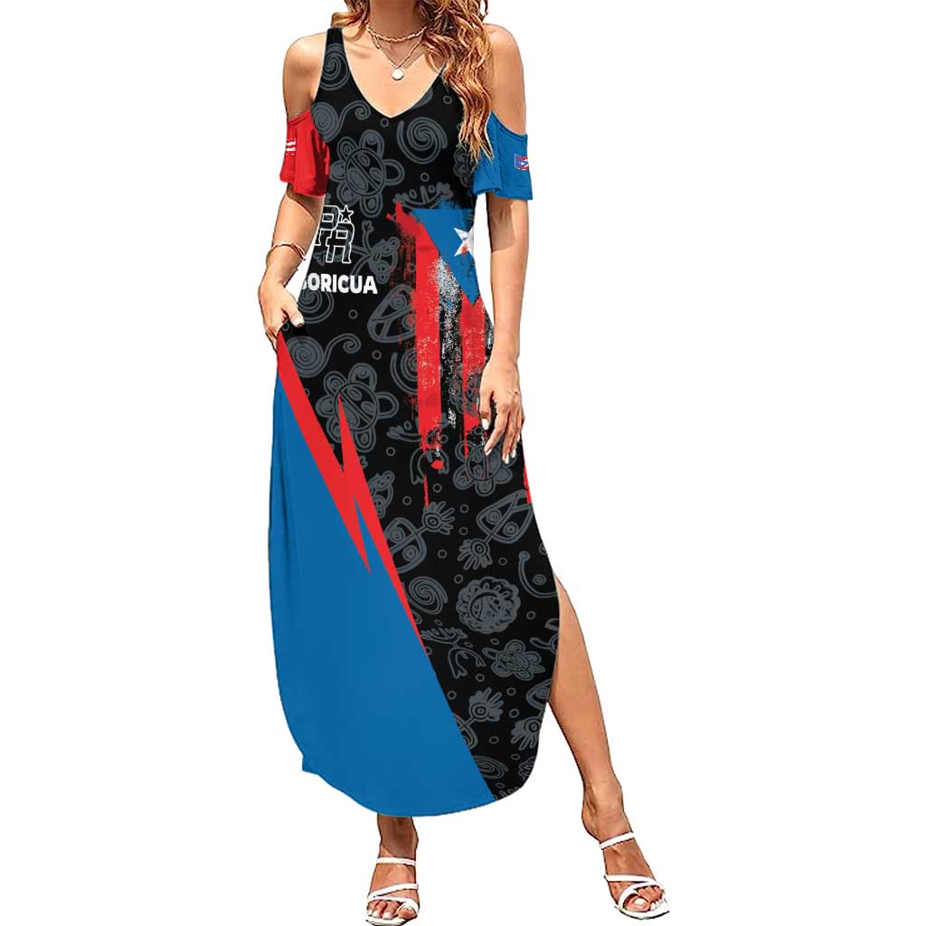 Puerto Rico Summer Maxi Dress Boricua PR Flag Style