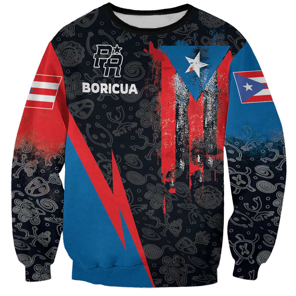 Puerto Rico Sweatshirt Boricua PR Flag Style