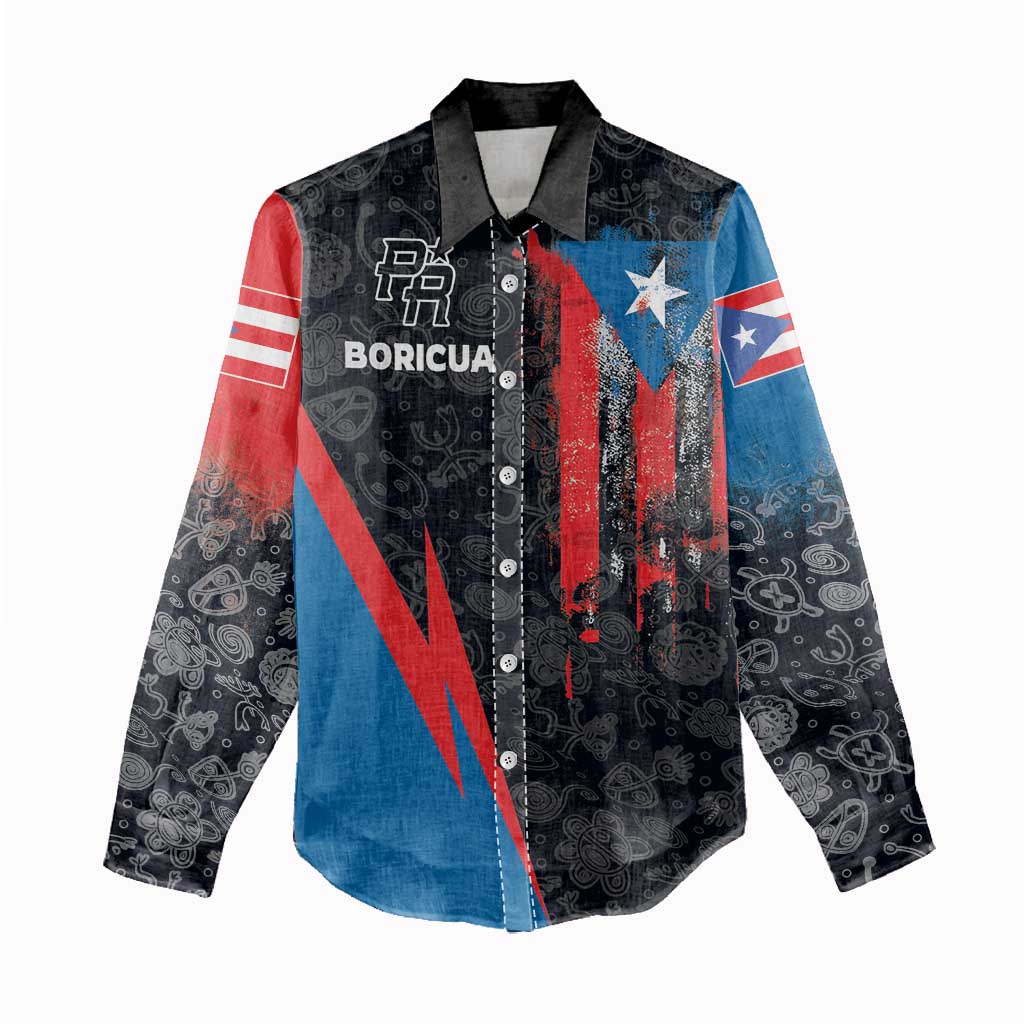 Puerto Rico Women Casual Shirt Boricua PR Flag Style