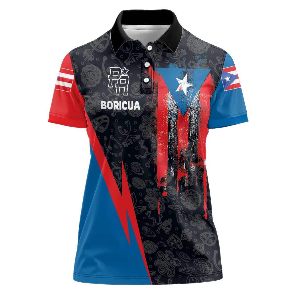 Puerto Rico Women Polo Shirt Boricua PR Flag Style