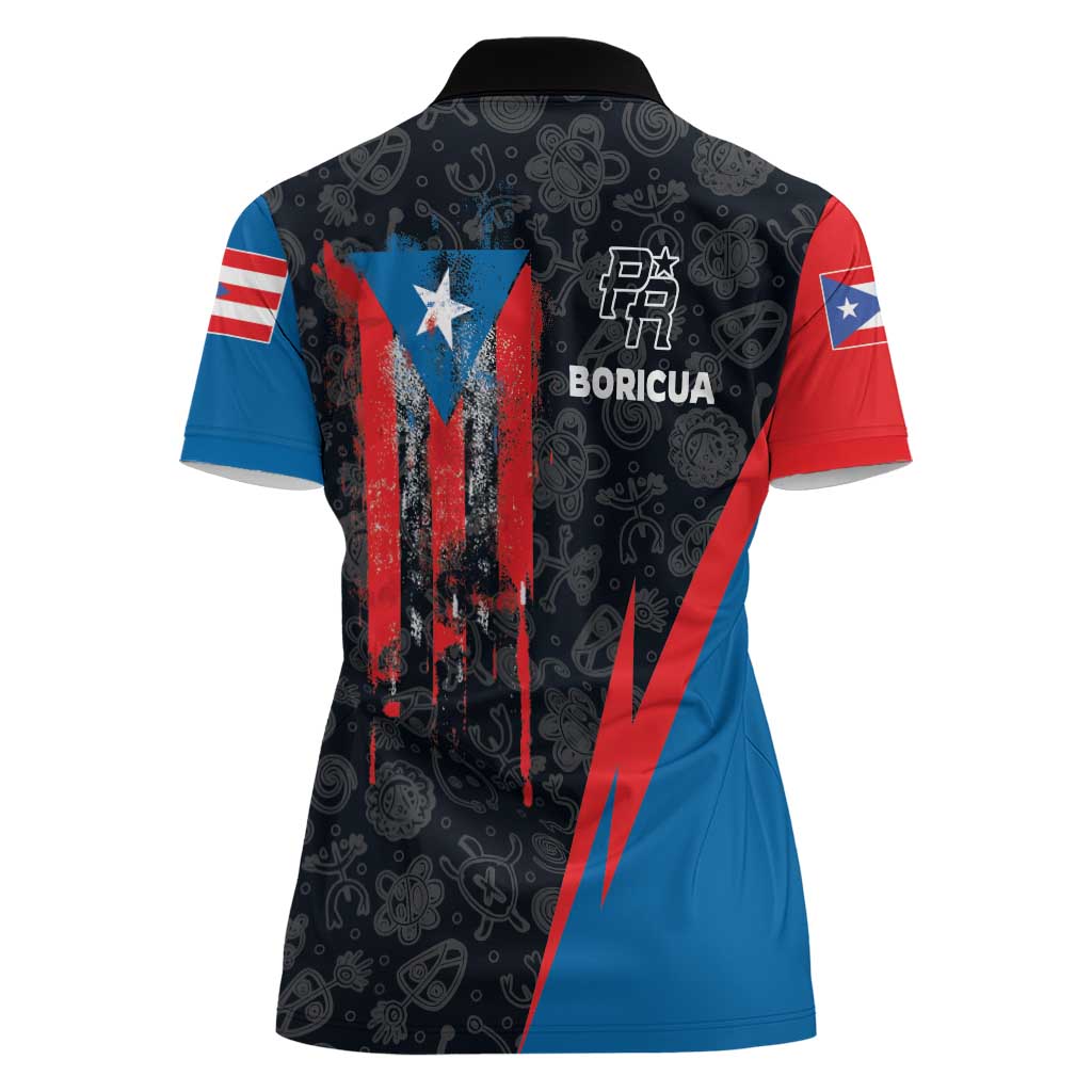 Puerto Rico Women Polo Shirt Boricua PR Flag Style