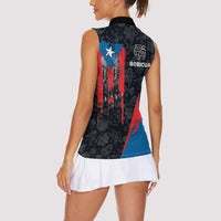 Puerto Rico Women Sleeveless Polo Shirt Boricua PR Flag Style