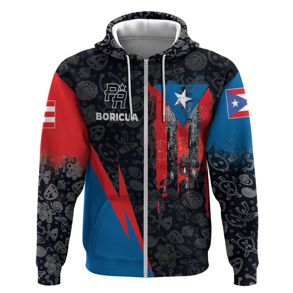 Puerto Rico Zip Hoodie Boricua PR Flag Style