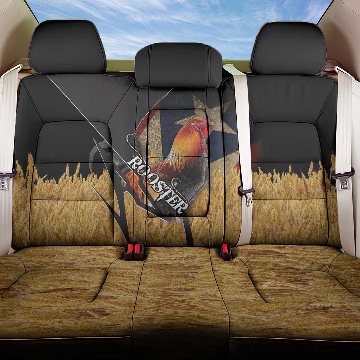 Puerto Rico Rooster Back Car Seat Cover Gallo Boricua