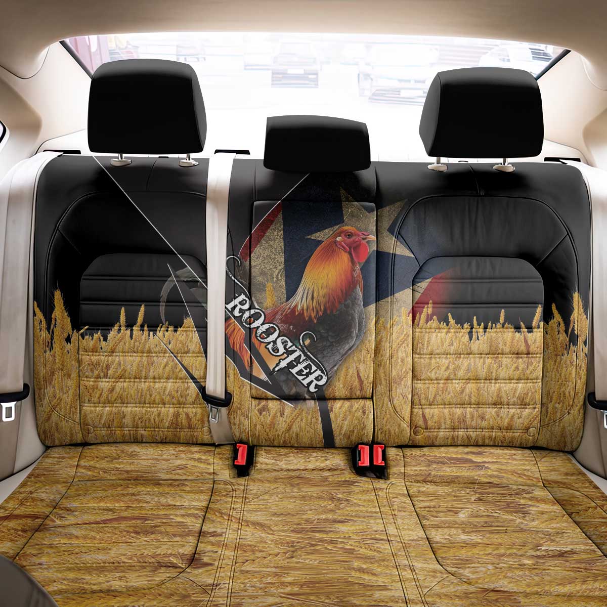 Puerto Rico Rooster Back Car Seat Cover Gallo Boricua