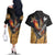 Puerto Rico Rooster Couples Matching Off The Shoulder Long Sleeve Dress and Hawaiian Shirt Gallo Boricua