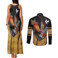 Puerto Rico Rooster Couples Matching Tank Maxi Dress and Long Sleeve Button Shirt Gallo Boricua