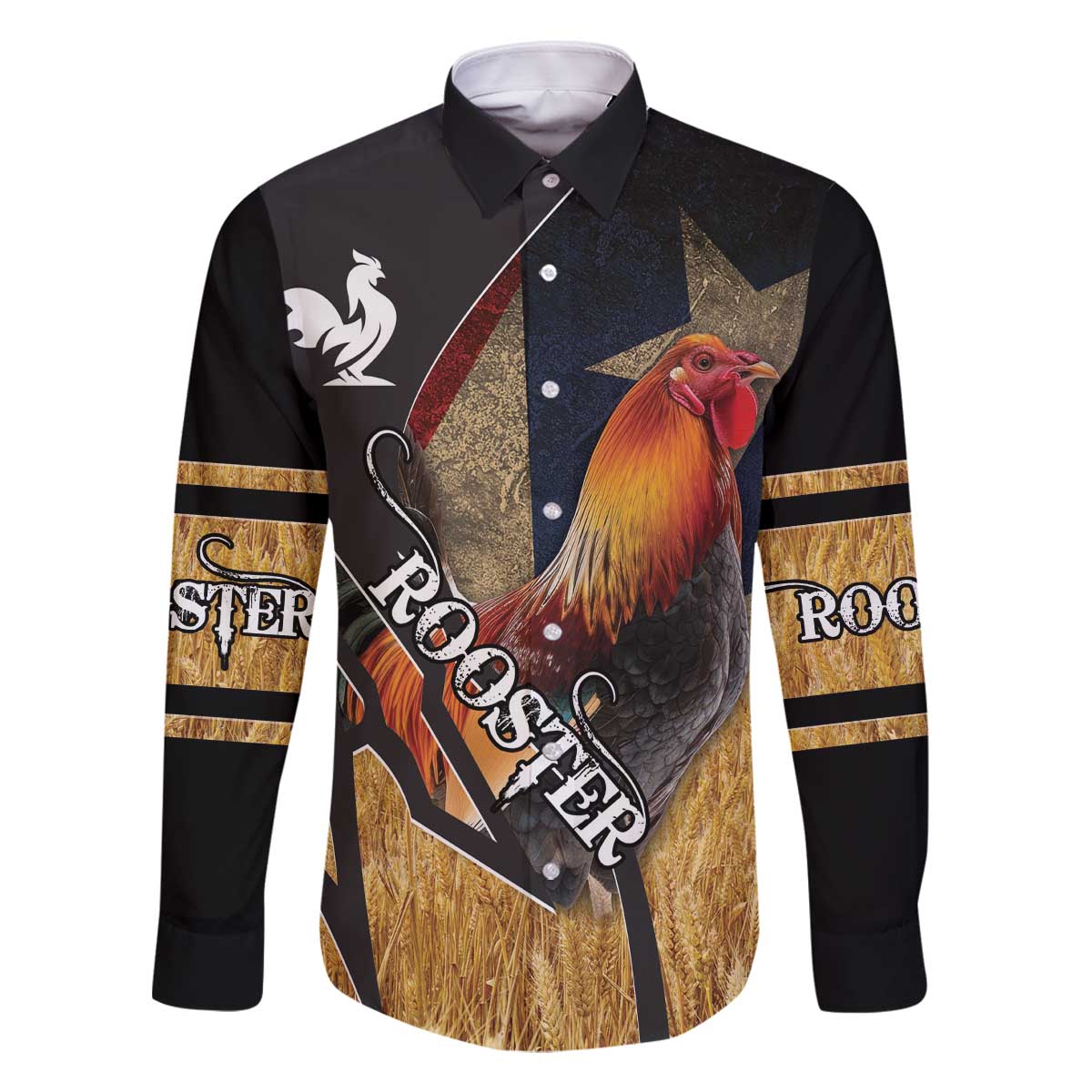 Puerto Rico Rooster Family Matching Off The Shoulder Long Sleeve Dress and Hawaiian Shirt Gallo Boricua