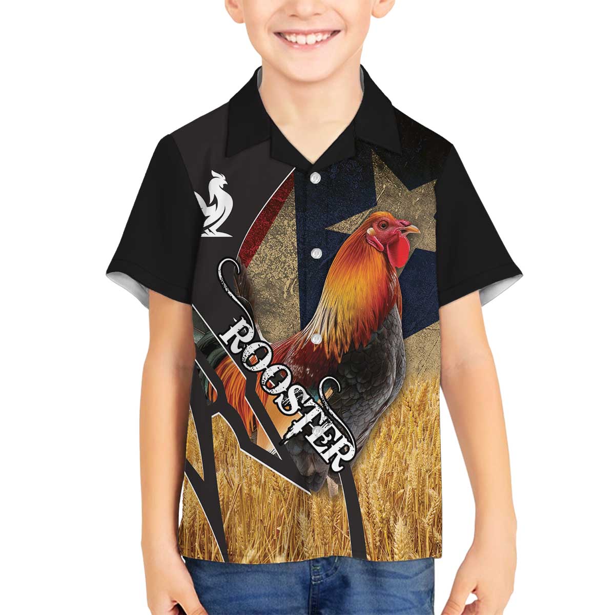 Puerto Rico Rooster Family Matching Off The Shoulder Long Sleeve Dress and Hawaiian Shirt Gallo Boricua
