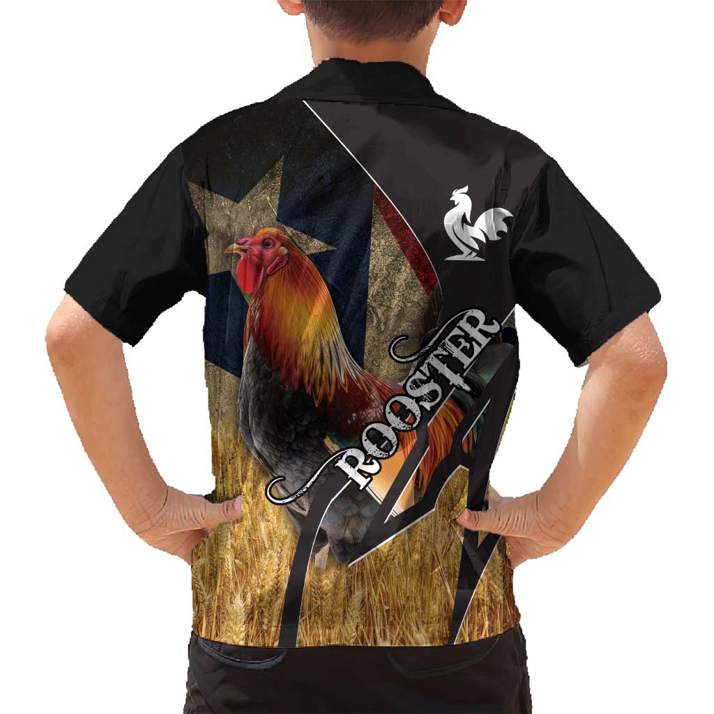 Puerto Rico Rooster Family Matching Off Shoulder Maxi Dress and Hawaiian Shirt Gallo Boricua