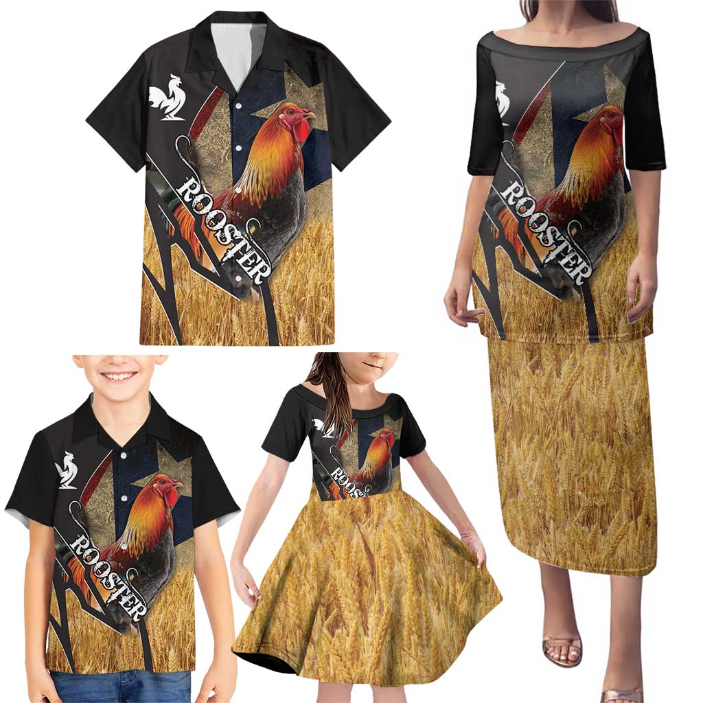 Puerto Rico Rooster Family Matching Puletasi and Hawaiian Shirt Gallo Boricua