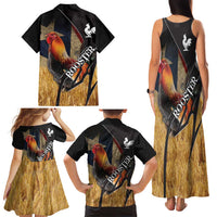 Puerto Rico Rooster Family Matching Tank Maxi Dress and Hawaiian Shirt Gallo Boricua