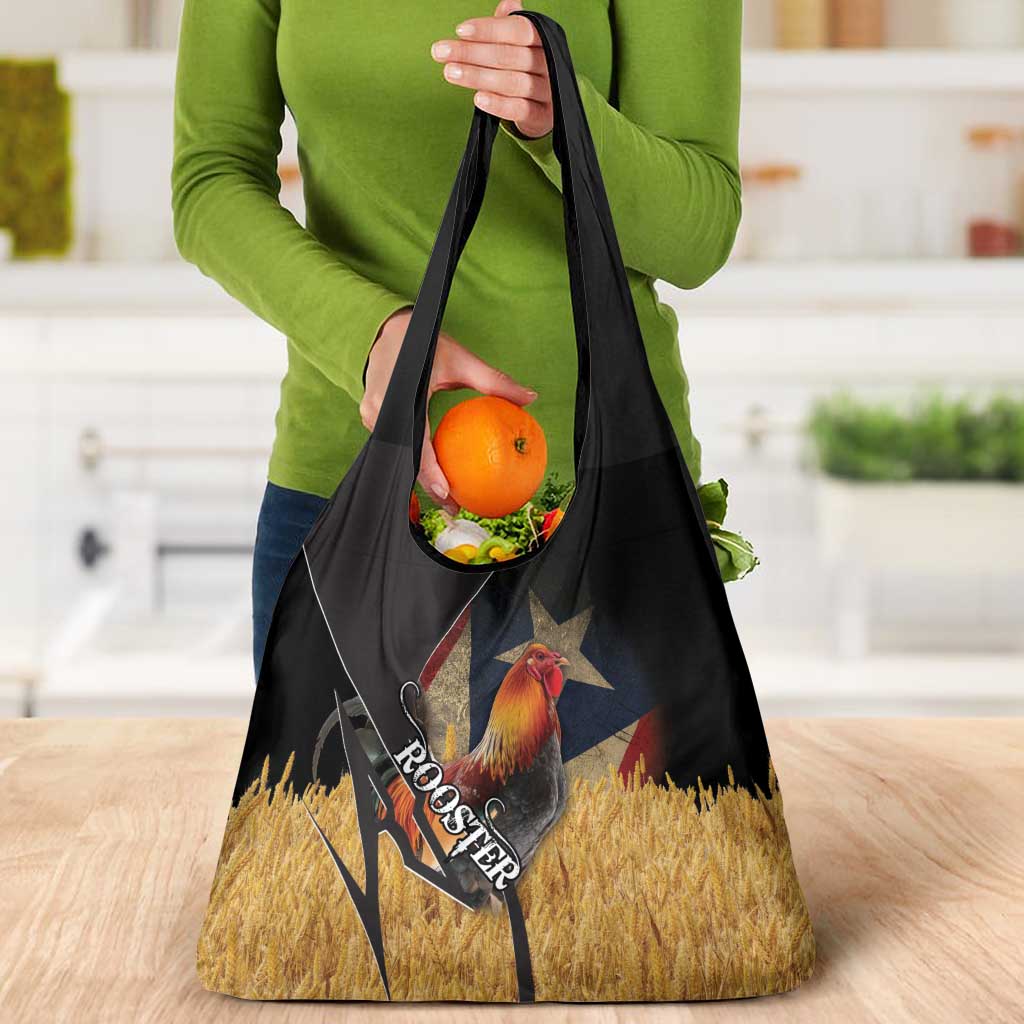 Puerto Rico Rooster Grocery Bag Gallo Boricua