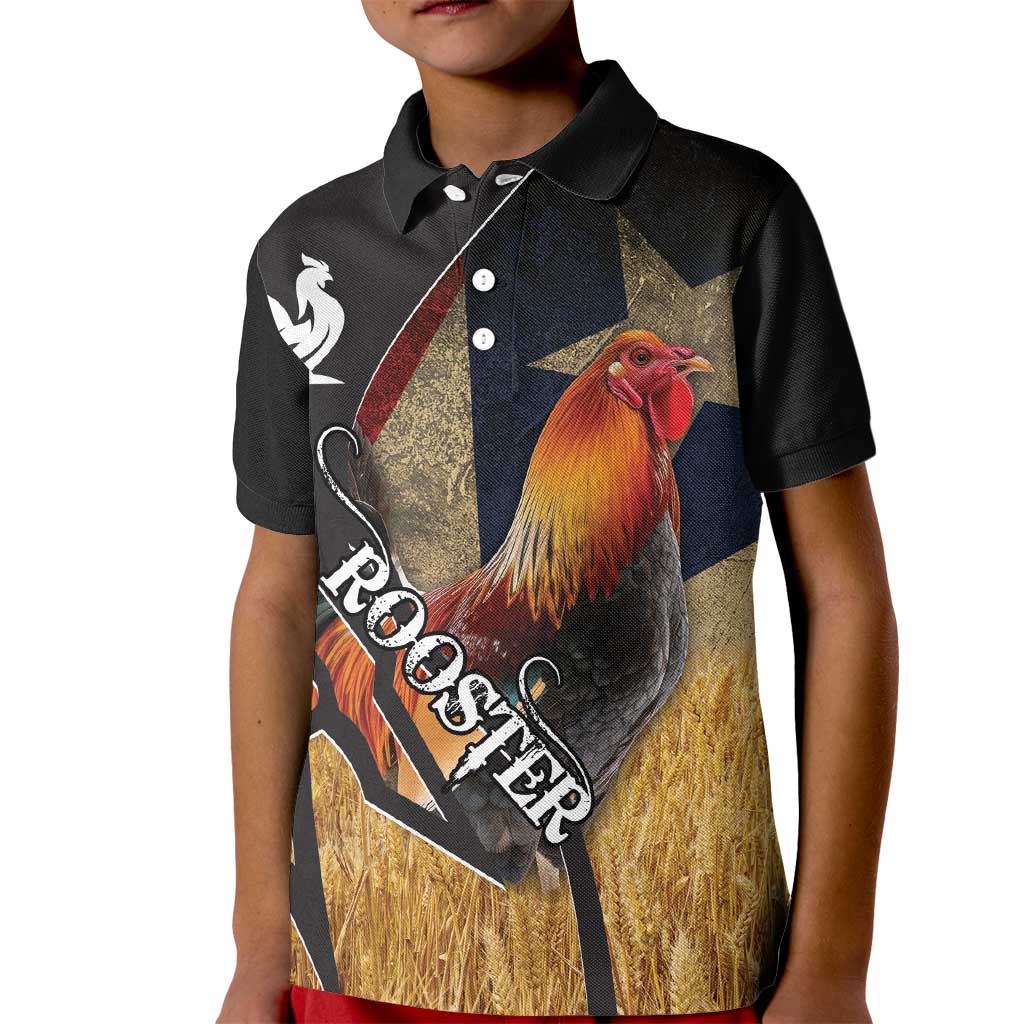 Puerto Rico Rooster Kid Polo Shirt Gallo Boricua