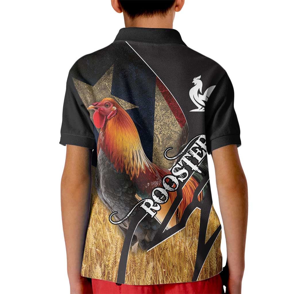 Puerto Rico Rooster Kid Polo Shirt Gallo Boricua