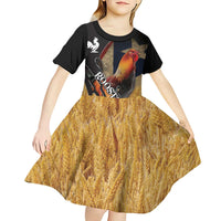Puerto Rico Rooster Kid Short Sleeve Dress Gallo Boricua