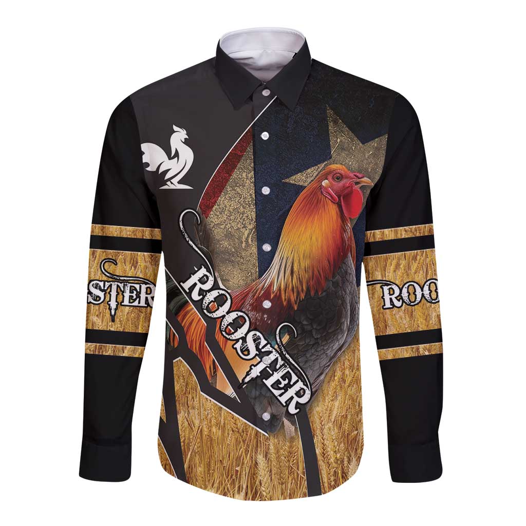 Puerto Rico Rooster Long Sleeve Button Shirt Gallo Boricua