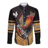 Puerto Rico Rooster Long Sleeve Button Shirt Gallo Boricua