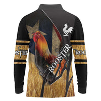 Puerto Rico Rooster Long Sleeve Polo Shirt Gallo Boricua