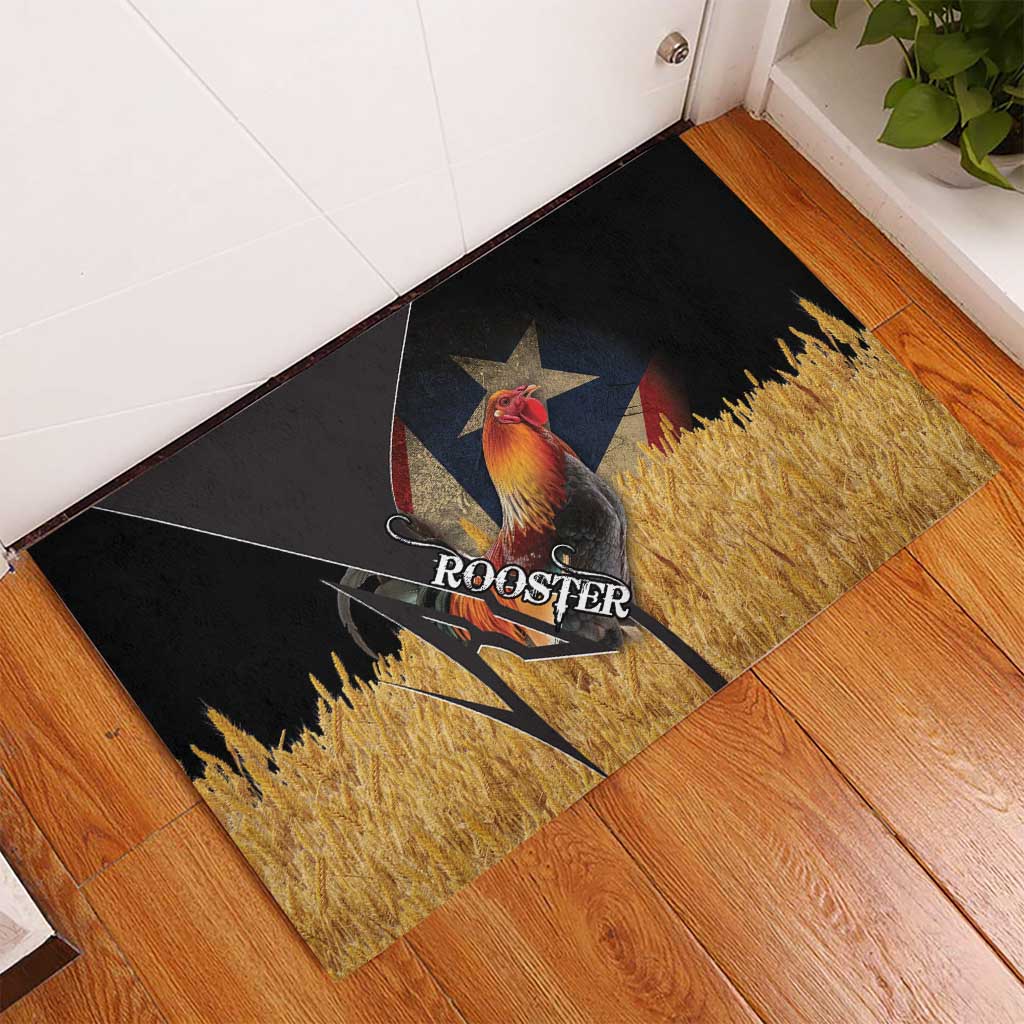 Puerto Rico Rooster Rubber Doormat Gallo Boricua