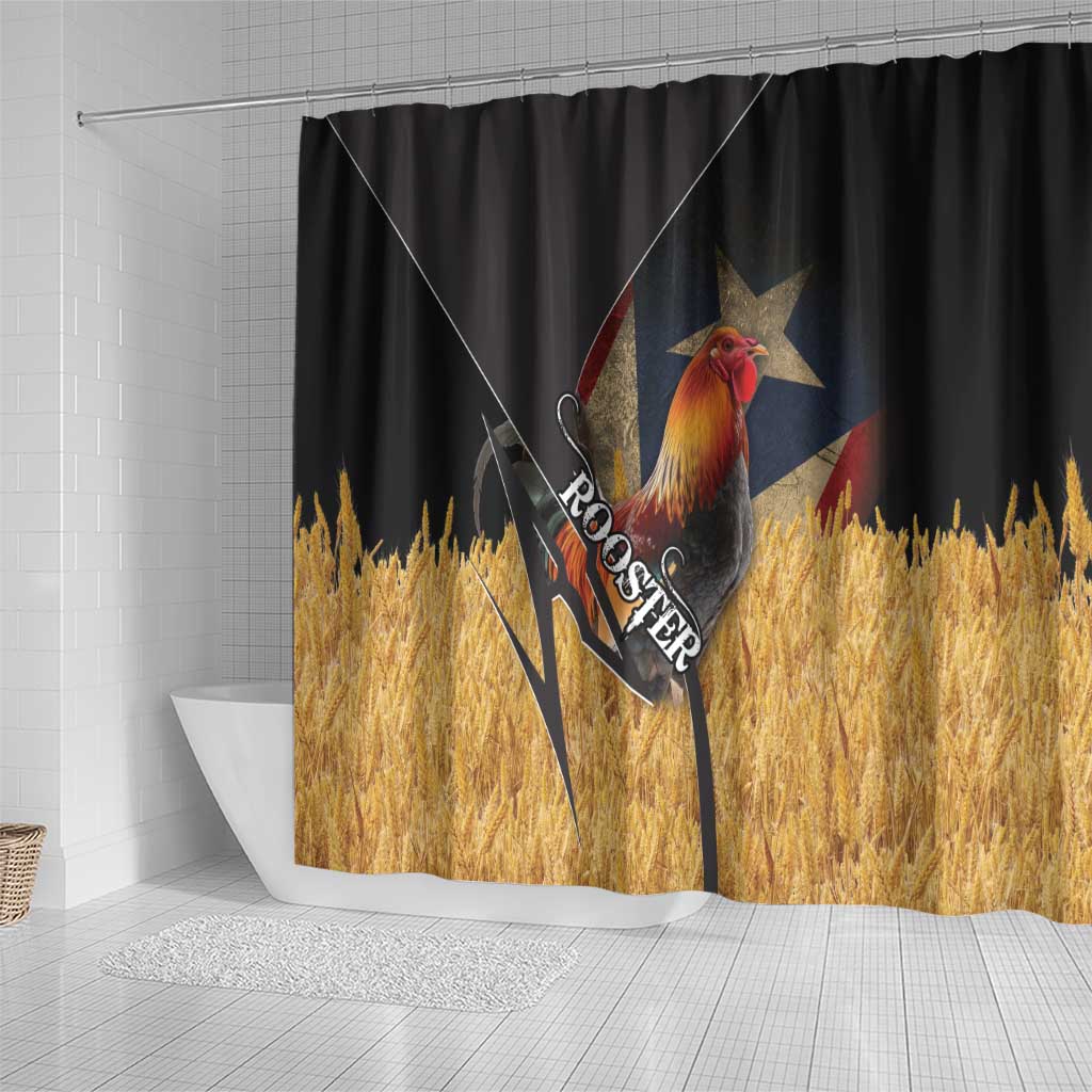 Puerto Rico Rooster Shower Curtain Gallo Boricua