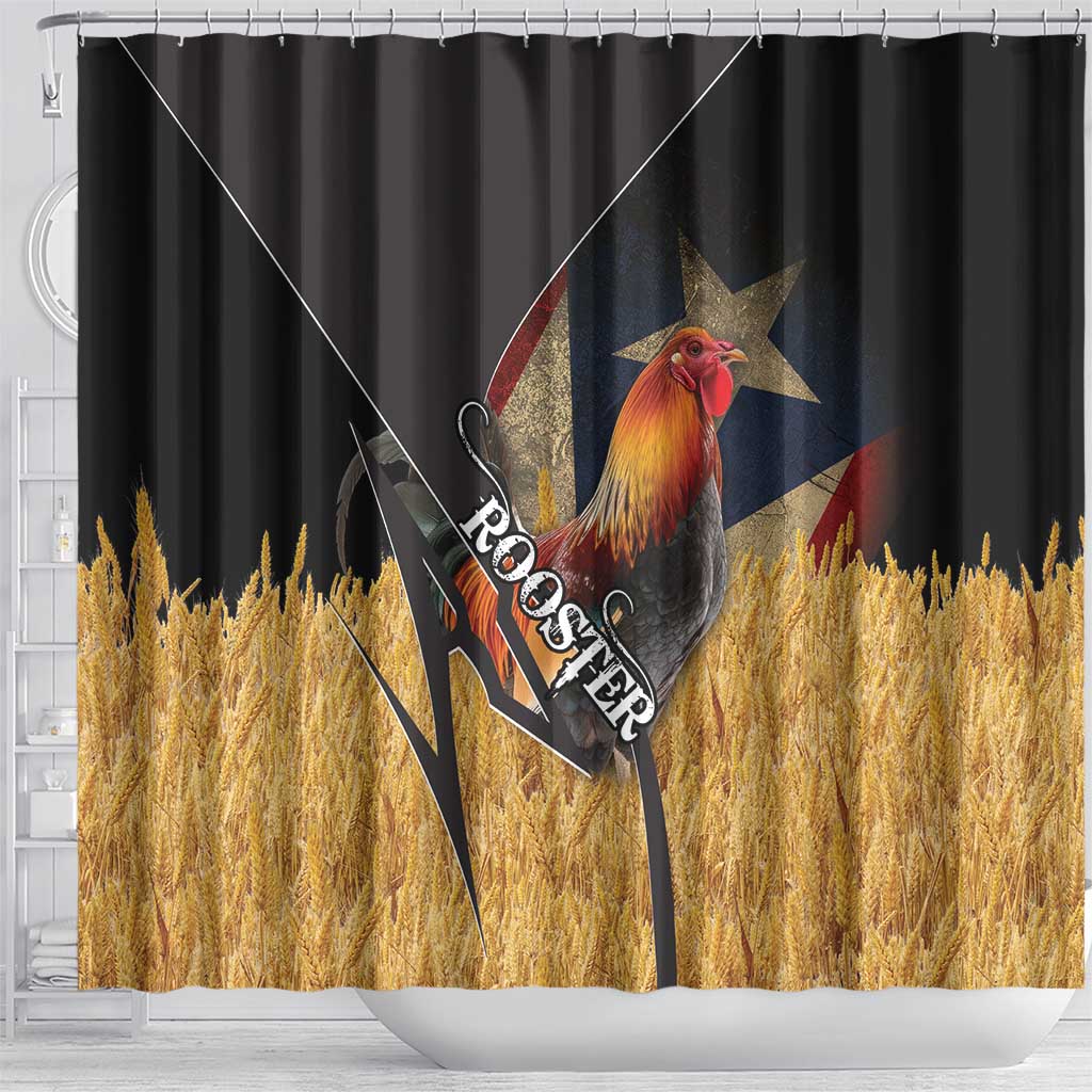 Puerto Rico Rooster Shower Curtain Gallo Boricua