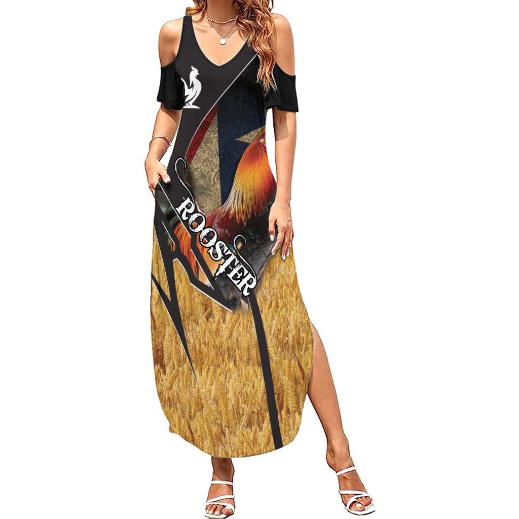 Puerto Rico Rooster Summer Maxi Dress Gallo Boricua