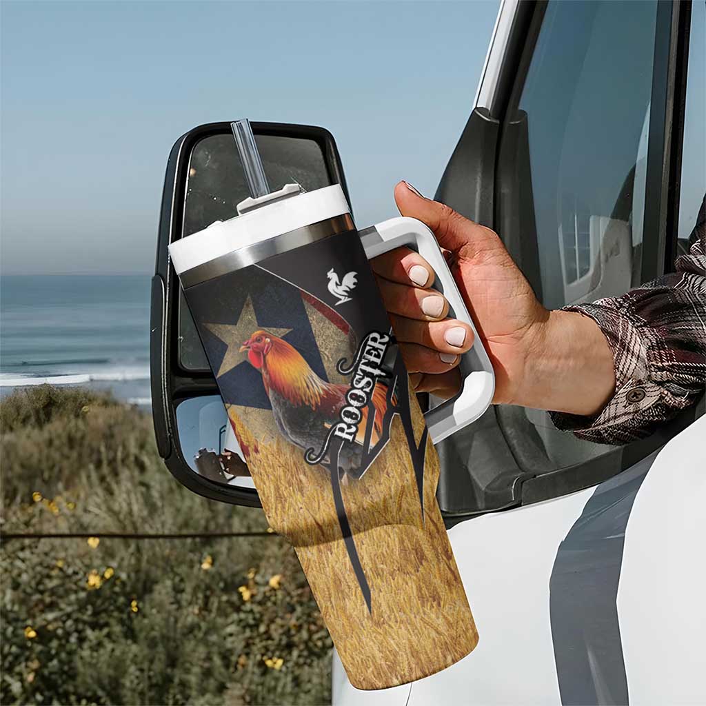 Puerto Rico Rooster Tumbler With Handle Gallo Boricua