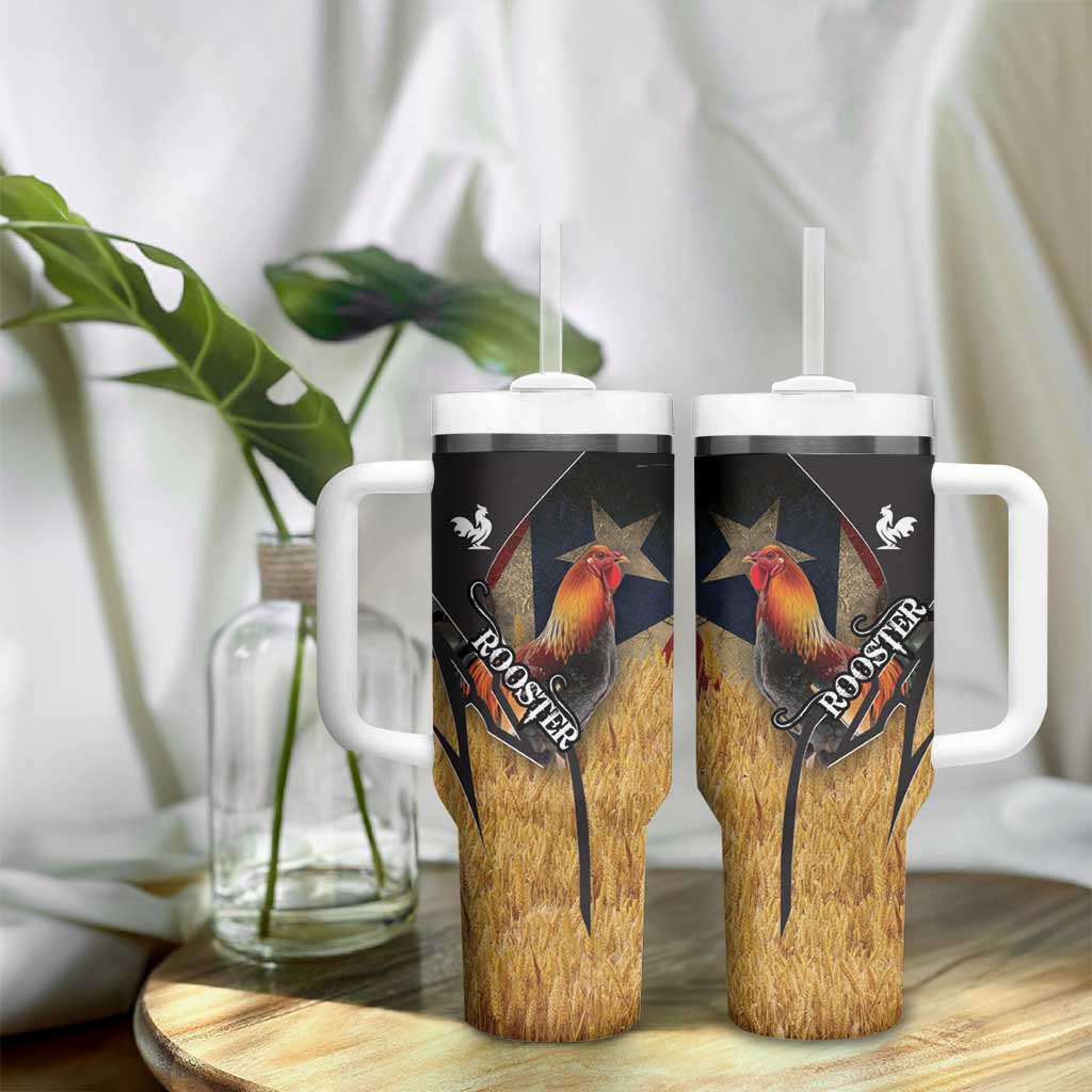 Puerto Rico Rooster Tumbler With Handle Gallo Boricua