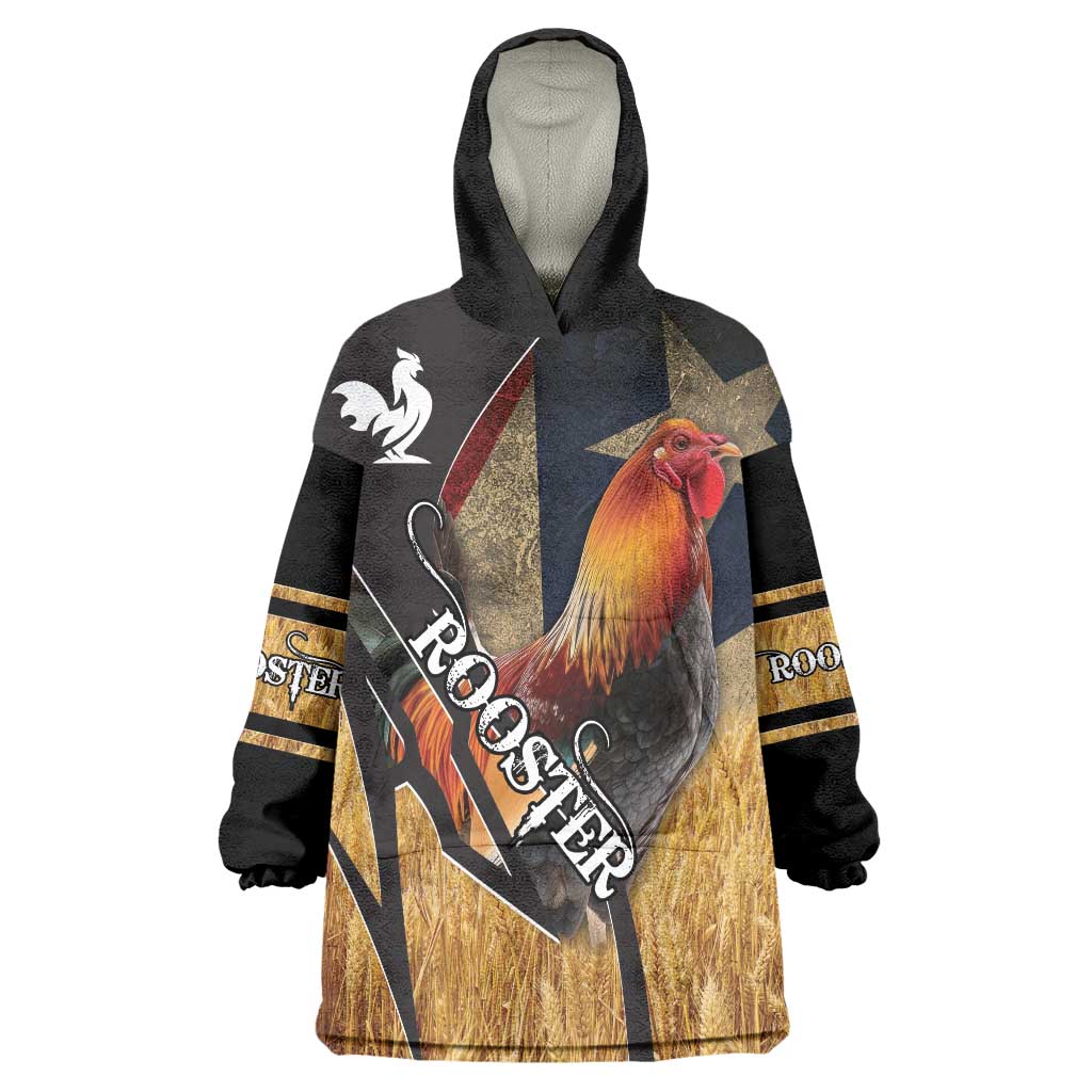 Puerto Rico Rooster Wearable Blanket Hoodie Gallo Boricua - Wonder Print Shop