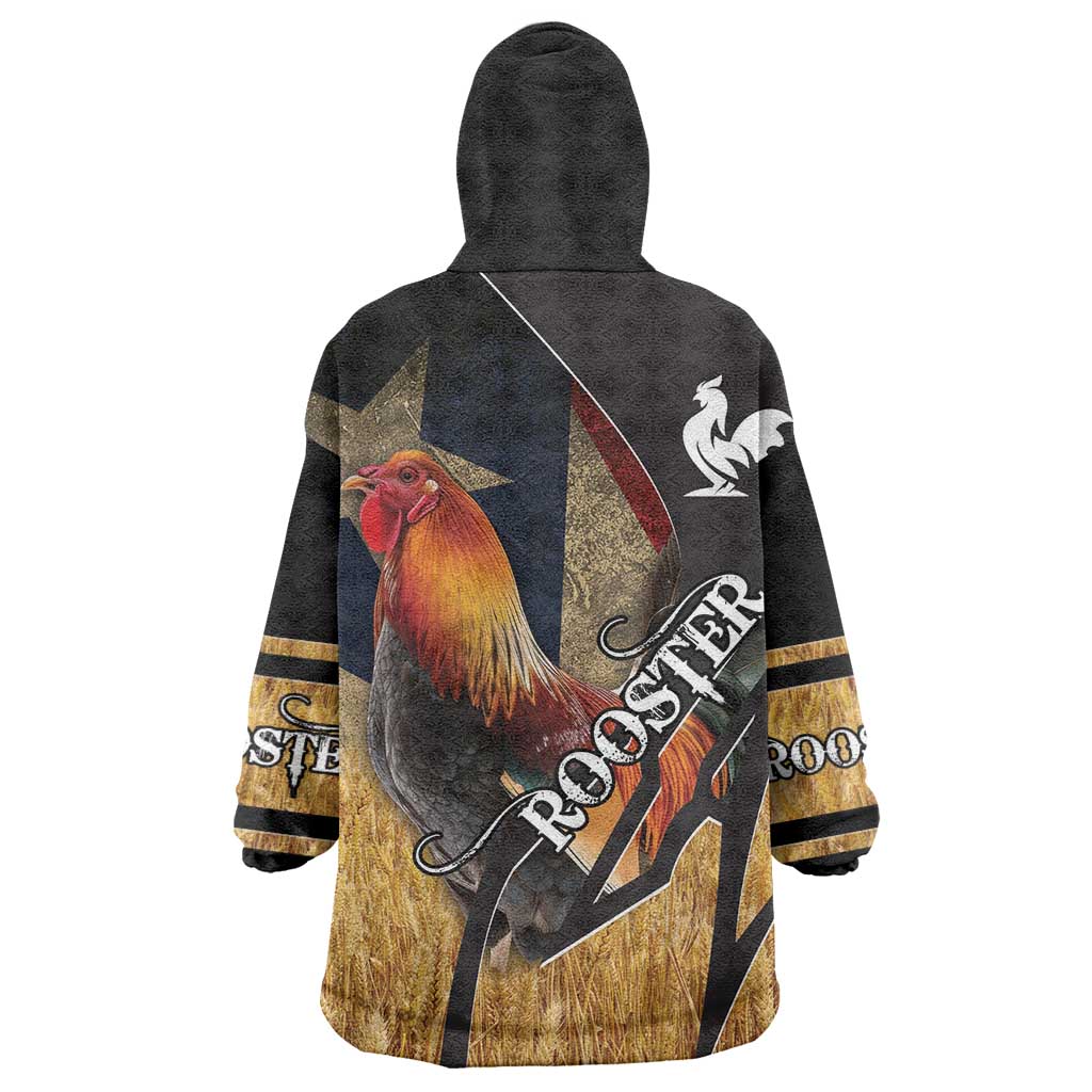 Puerto Rico Rooster Wearable Blanket Hoodie Gallo Boricua - Wonder Print Shop