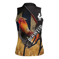 Puerto Rico Rooster Women Sleeveless Polo Shirt Gallo Boricua - Wonder Print Shop