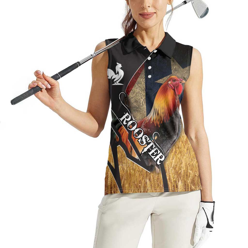 Puerto Rico Rooster Women Sleeveless Polo Shirt Gallo Boricua - Wonder Print Shop