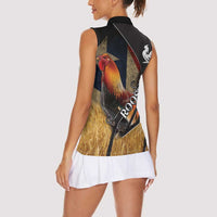 Puerto Rico Rooster Women Sleeveless Polo Shirt Gallo Boricua - Wonder Print Shop