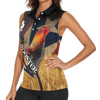 Puerto Rico Rooster Women Sleeveless Polo Shirt Gallo Boricua - Wonder Print Shop